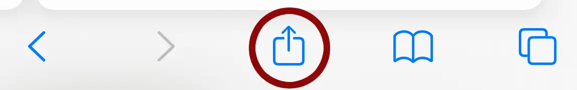 ikona udostępniania na urządzeniu z iOS